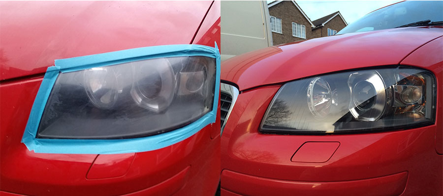 Headlight restoration service.